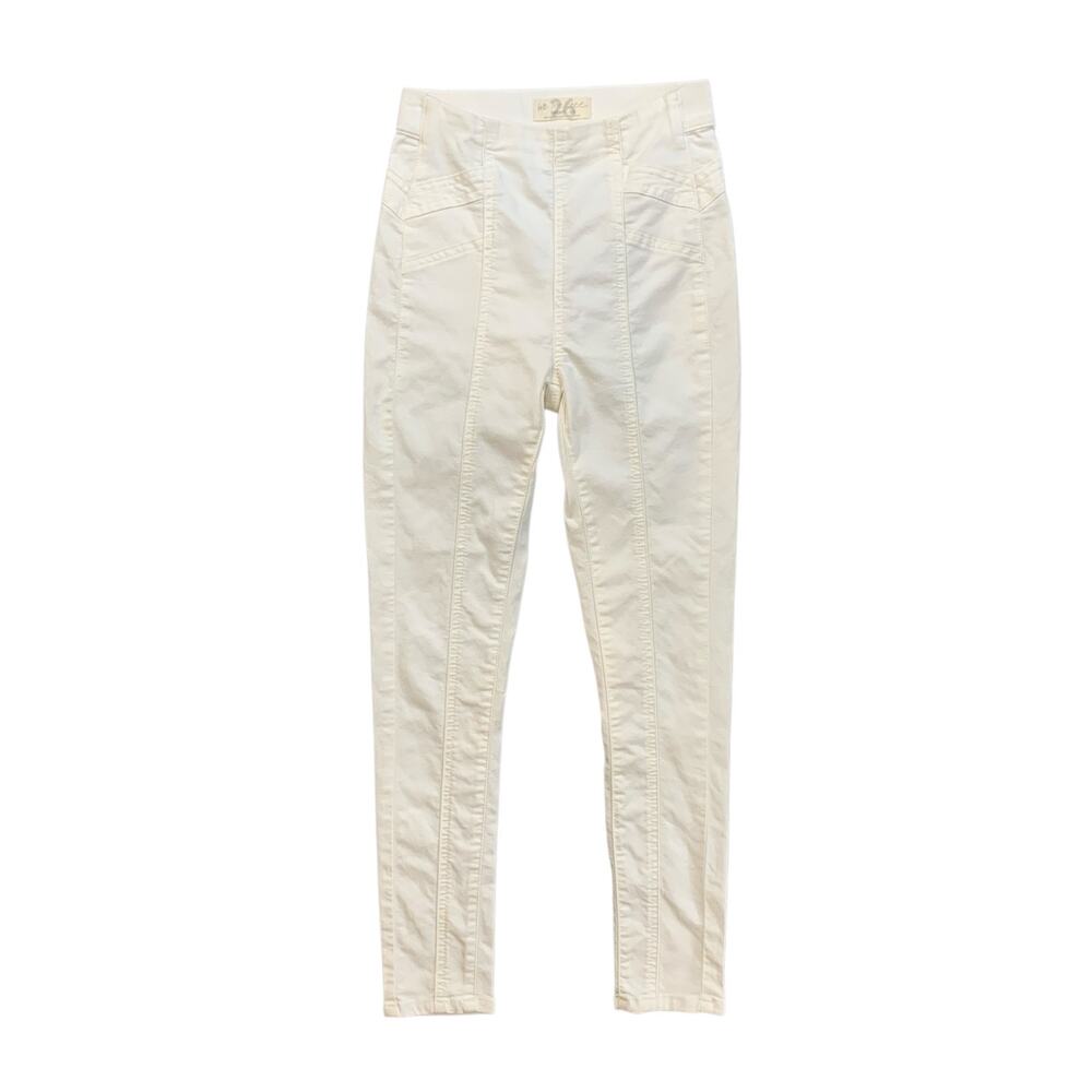We The Free People Jeans Womens 26 White Feel Alright Skinny Ankle Pull On Denim